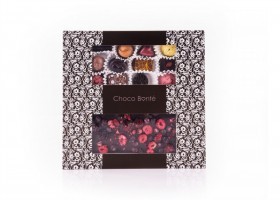 Choco Bonté bonboniéra 12 + hořká čoko. s lyofilizovaným ovocem