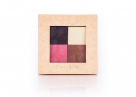 Choco Bonté tabulka čokolád - čtverec - hořká, mléčná, bílá, růžová